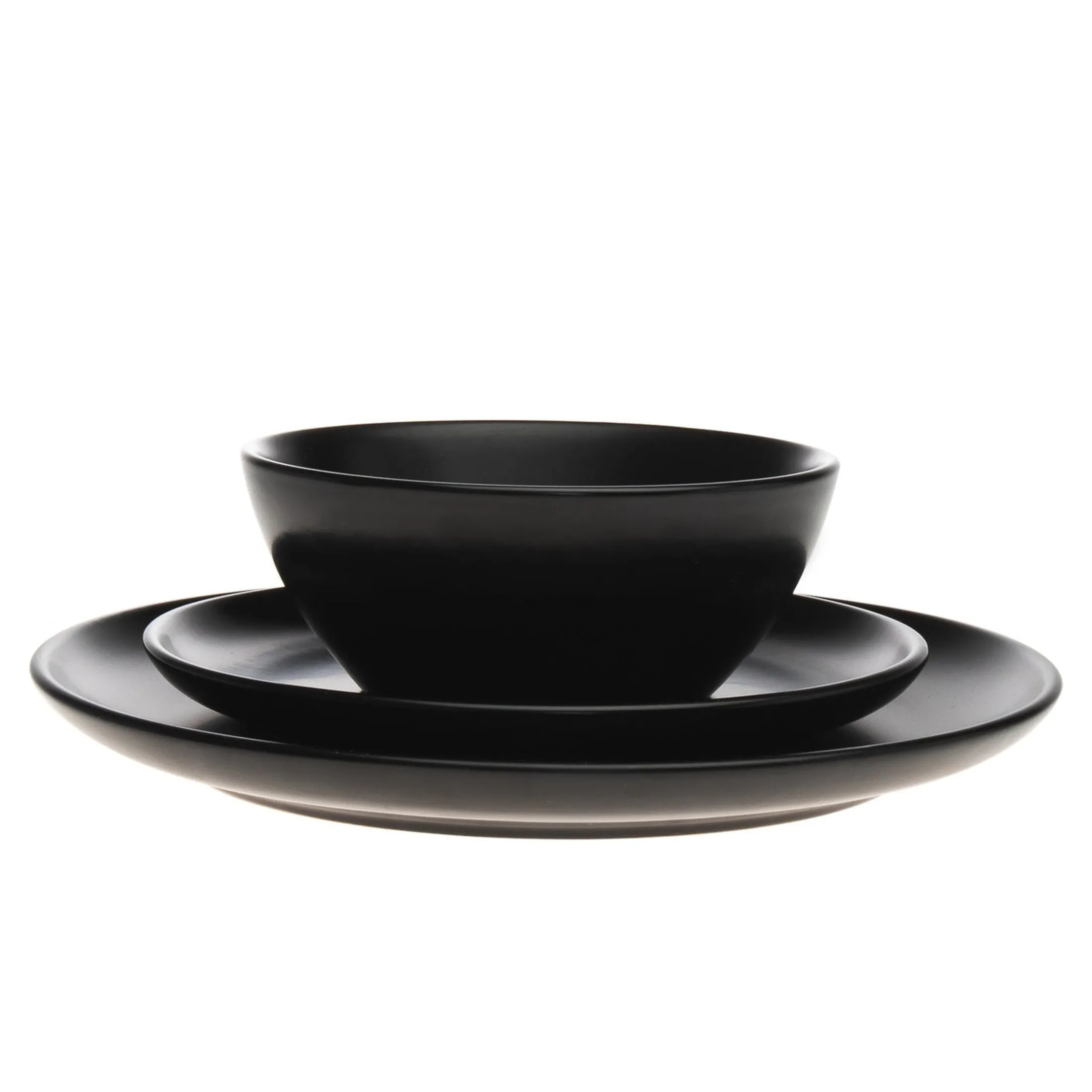 Noire Stoneware 16 Piece Dinnerware Set, Service For 4