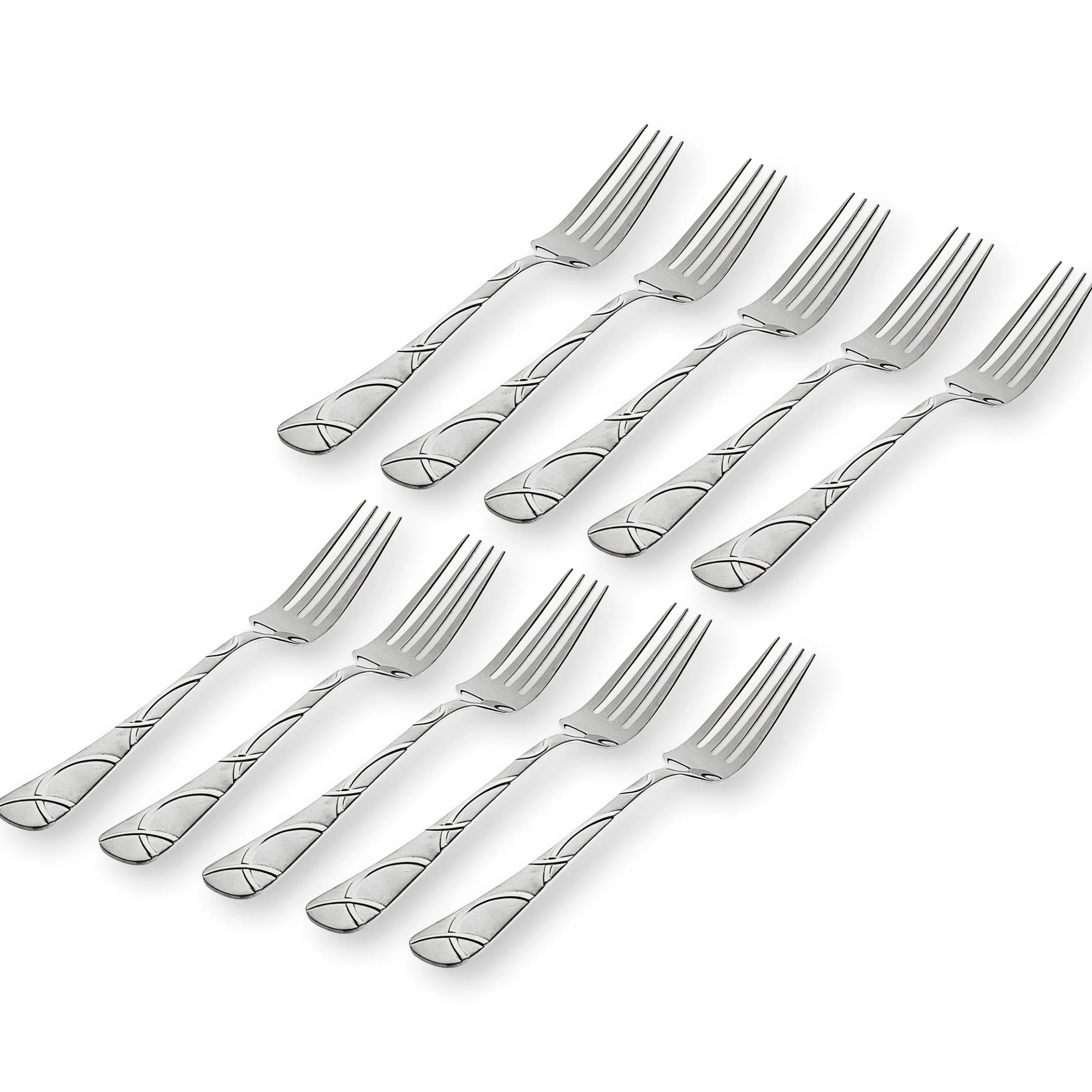 Olympia Sandblasted 18/0 Stainless Steel Dinner Fork, Set of 10