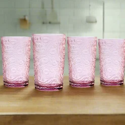 Paisley Blush Highball, Set of 4
