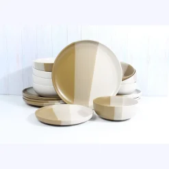 Piermont Natural 16 Piece Dinnerware Set, Service For 4