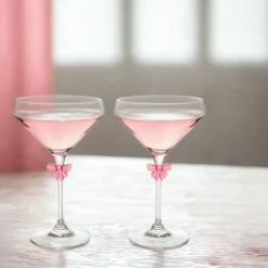 Pink Bow Coupe, Set of 2
