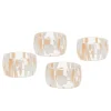 Pink Terrazo Glass Napkin Ring Set