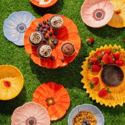 Red Poppy Flower Cereal Bowl