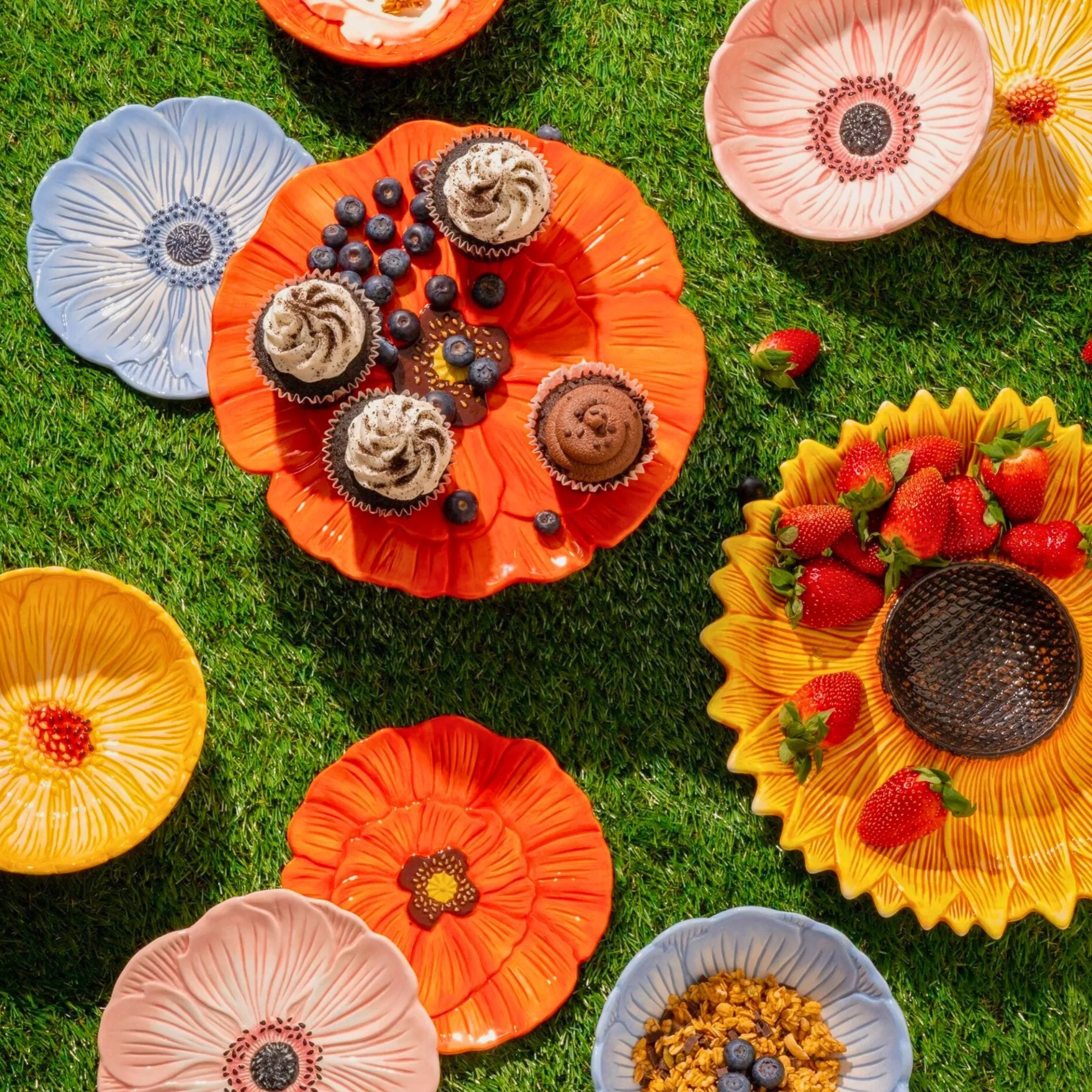 Red Poppy Flower Cereal Bowl