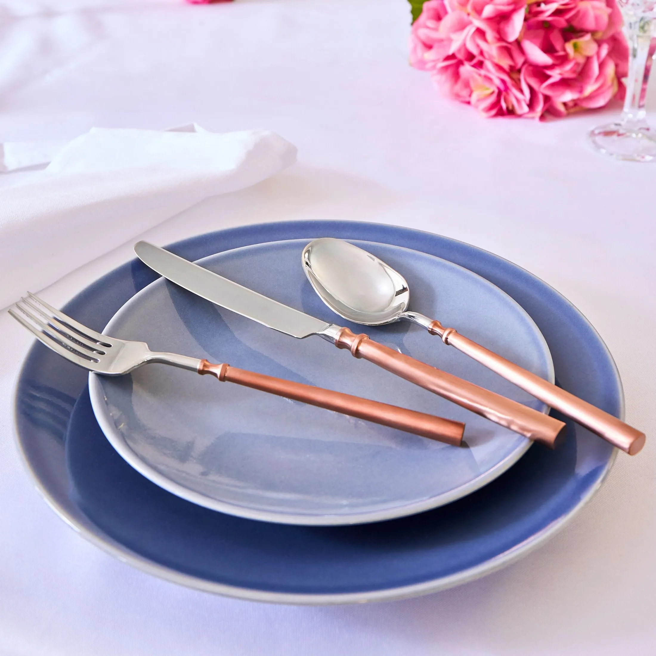 Regal Copper Handle 18/10 Stainless Steel 20 Piece Flatware Set, Service For 4