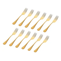 Salem Matte Gold 18/0 Stainless Steel Dinner Fork, Set of 12