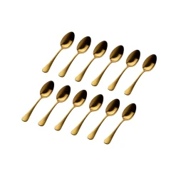 Salem Matte Gold 18/0 Stainless Steel Teaspoon, Set of 12