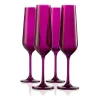 Sheer Amethyst Flute, Set of 4