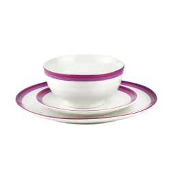 Sheer Burgundy Porcelain 12 Piece Dinnerware Set, Service for 4