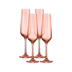 Sheer Coral Flute, Set of 4