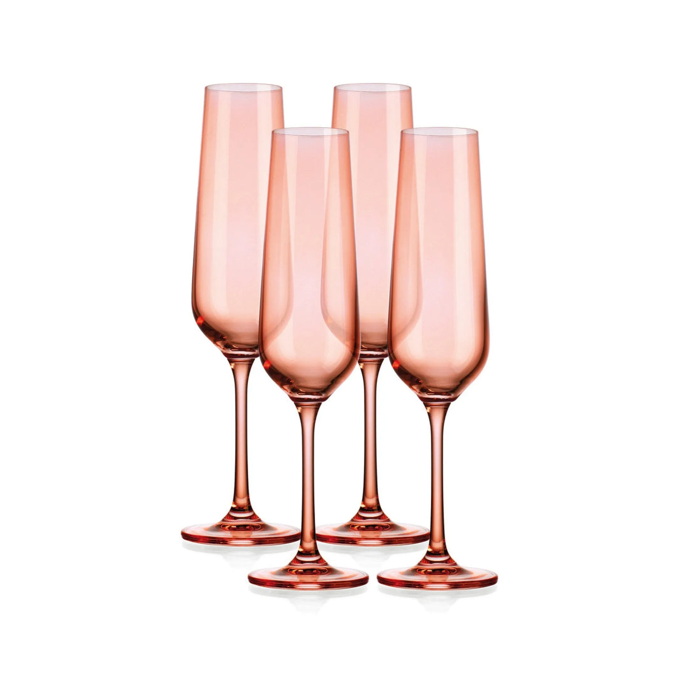 Sheer Coral Flute, Set of 4