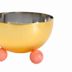 Temari Pink & Gold Footed Nut Bowl