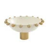 Temari White & Gold Footed Salad Bowl