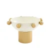 Temari White & Gold Footed Nut Bowl