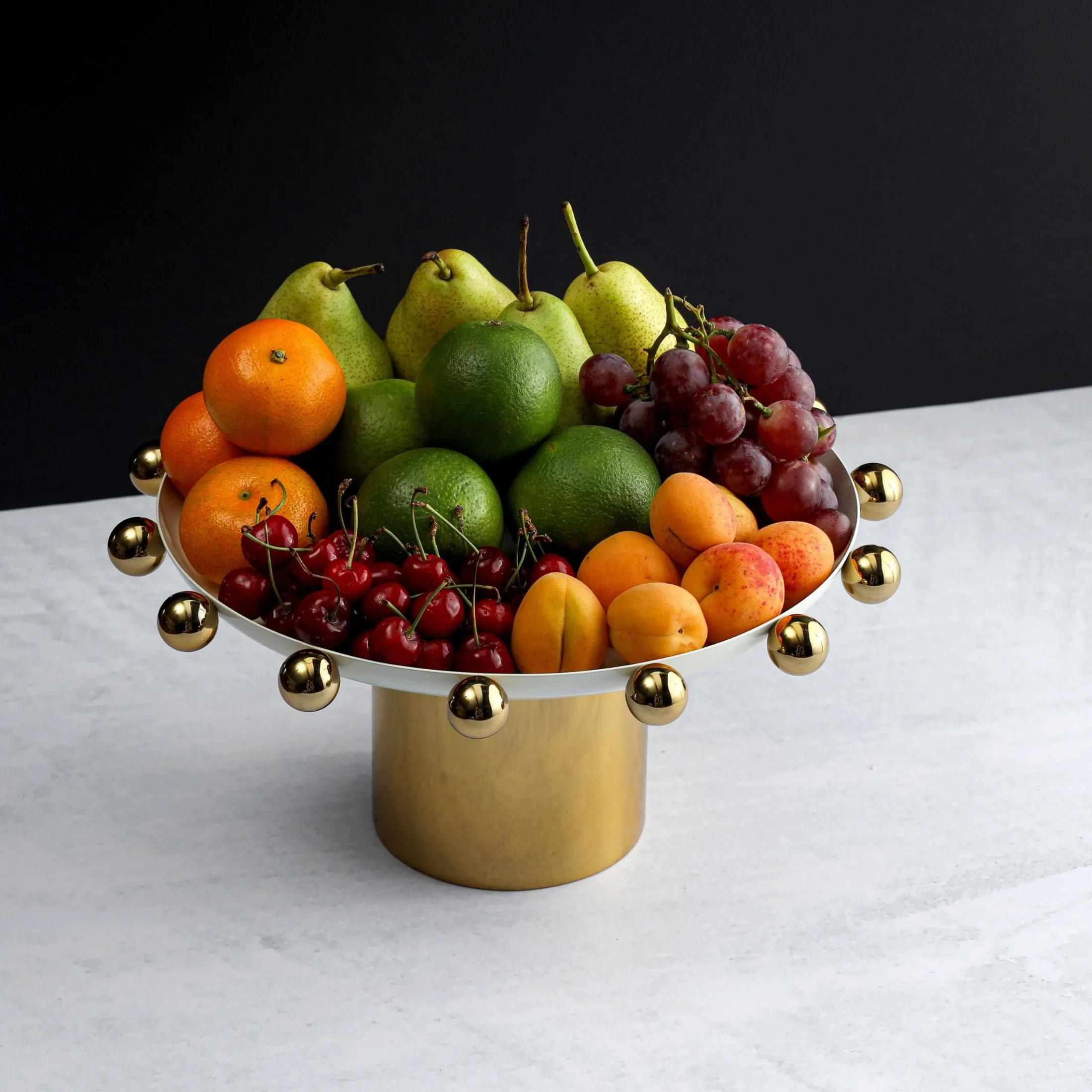 Temari White & Gold Footed Cake Stand