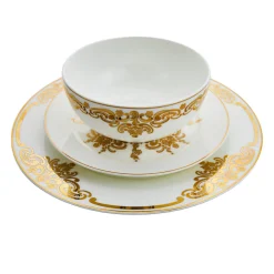 20th Century Baroque Bone China 12 Piece Dinnerware Set, Service for 4