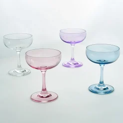Veneto Amethyst Champagne Coupe, Set of 4