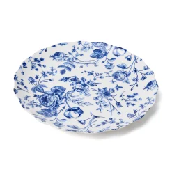 Vintage Bluetiful Floral Scalloped Dinner Plate