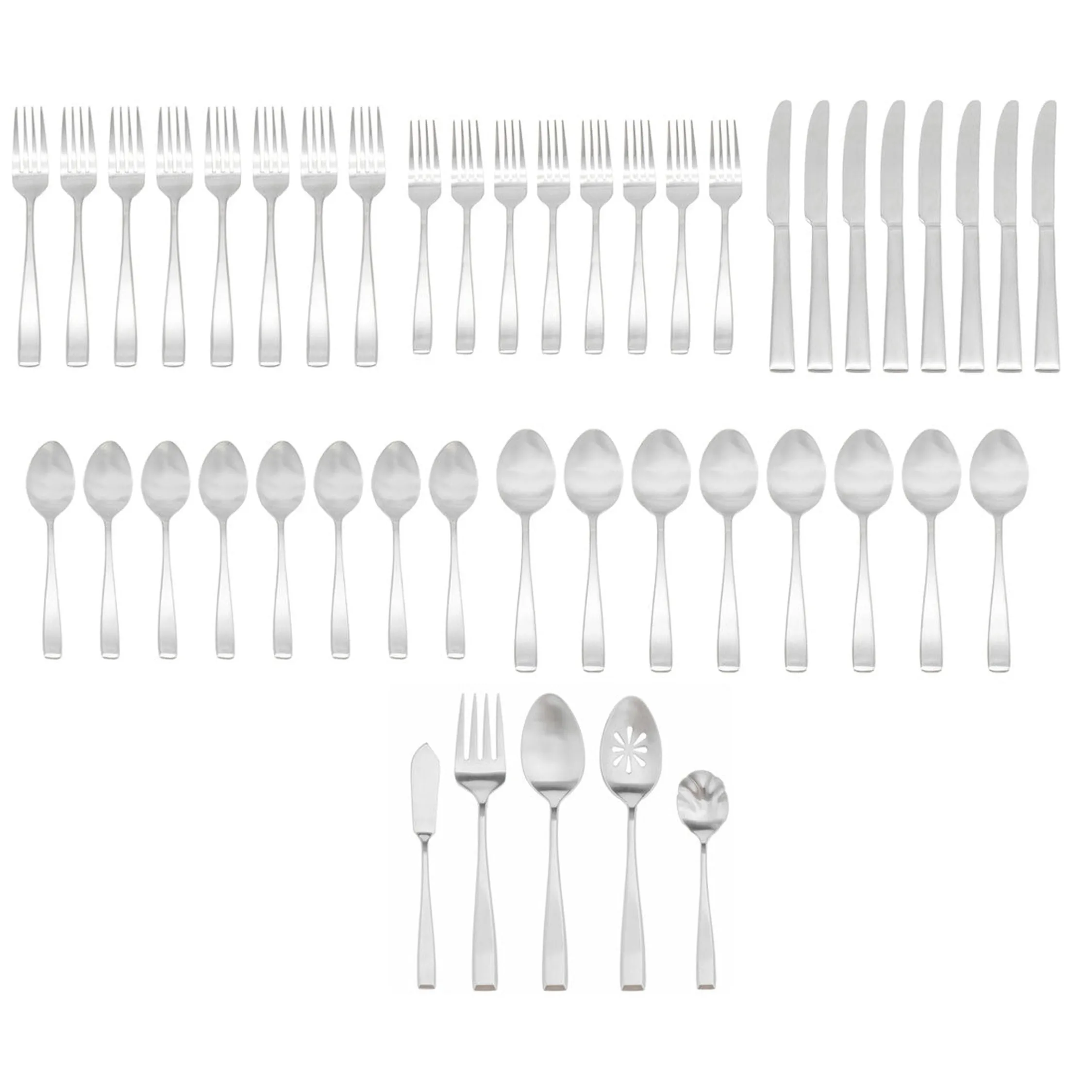 Wayland Matte 18/10 Stainless Steel 45 Piece Flatware Set, Service For 8